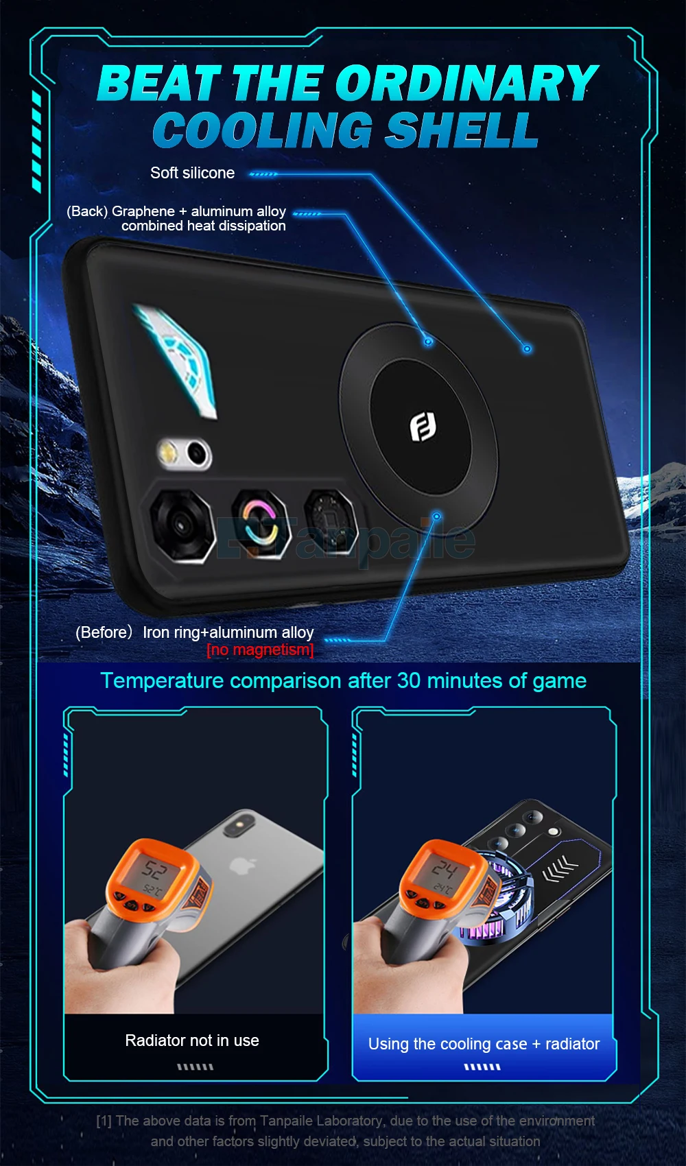 Tanpeile- For ZTE Nubia Red Magic 7 Pro/ 7S Pro Cooling Case Soft Silicone Magnetic Shockproof Gaming Heat Dissipation Funda - view 6