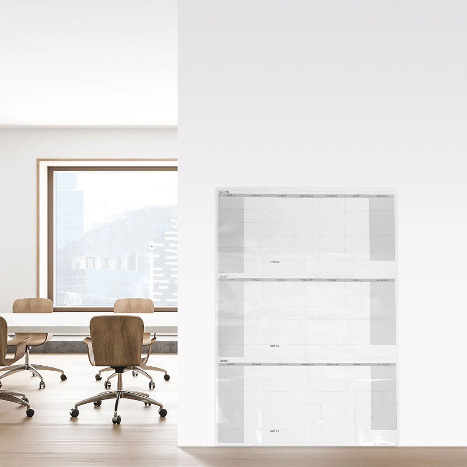 

160X117Cm Large Dry Erase Monthly Wall Calendar Undated Reusable Whiteboard Planner For Office Home School Three Month Organizer