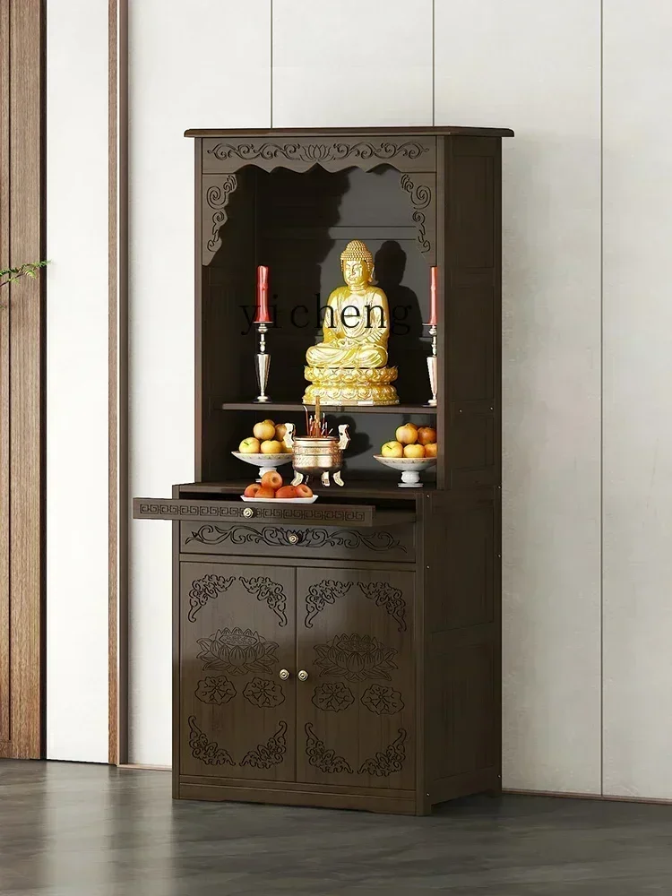 XL Buddha Niche Altar Buddha Shrine Cabinet New Chinese Style Clothes Closet God of Wealth Cabinet Altar