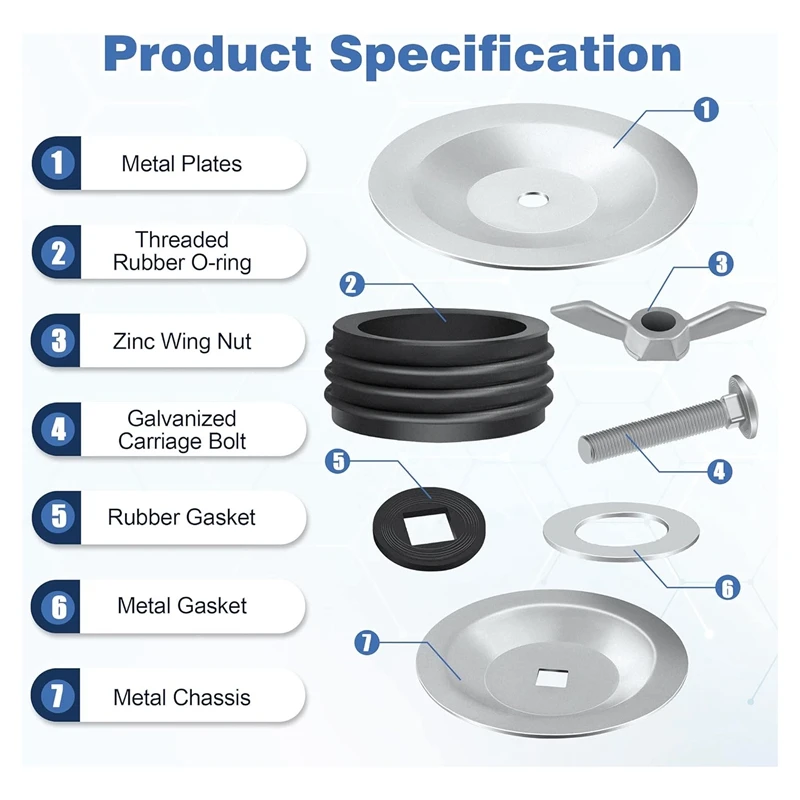 Steel Mechanical Test Plug Water Stopper With Galvanized Screw And Wing Nut Fit For Most Pipe Sink Pool