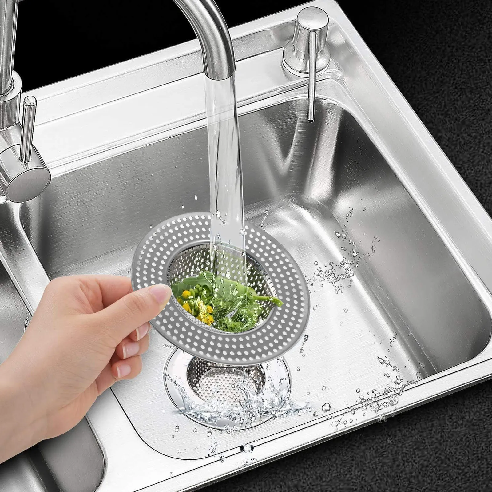 

Stainless Steel Bathroom Drain Filter Net Hair Stopper Rustproof Floor Drain Cover Shower Sink Strainer for Easy Drainage