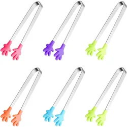 5PCS Mini Tong, Hand Shape Silicone Food Tongs, 5Inch Kid Tongs for Sugar Cubes Kitchen Tongs Perfect for Kids