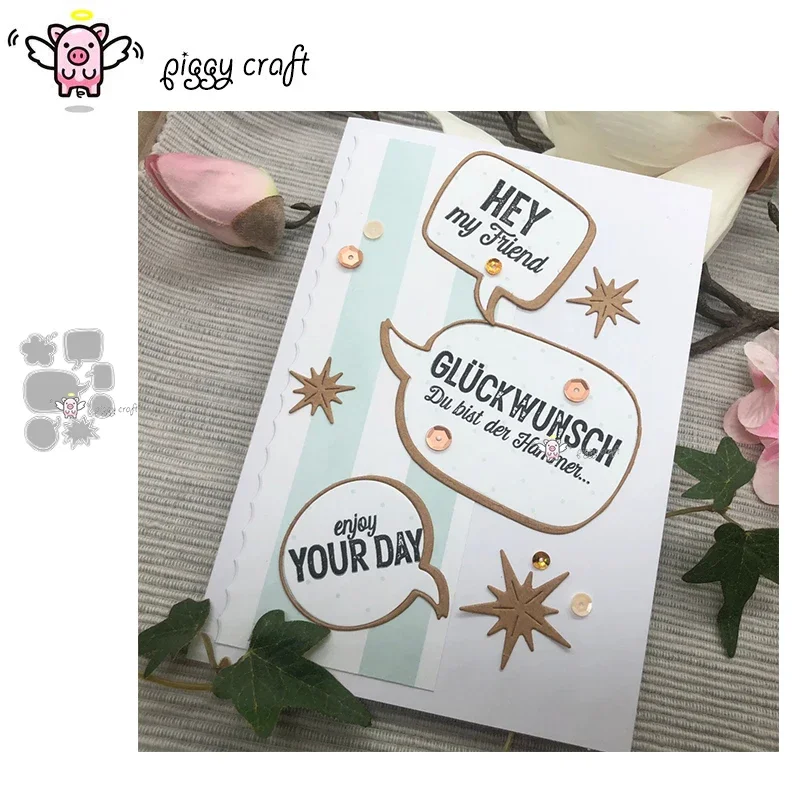 

Металлические вырубные формы Piggy Craft: рамка для речевых надписей, трафареты для скрапбукинга, ножи для вырезания, лезвия, штампы
