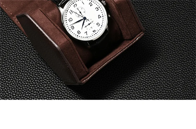 Oirlv Portable Watch Box Leather Watch Organizer Hexagon Watch Storage Box With Pillow Wristwatch Bag Birthday Gift Watch Case
