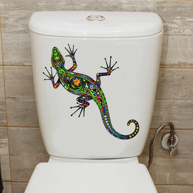 Tri koshki WCS894 11.4x19cm Colorful gecko Wall Sticker Waterproof Decal PVC Home Decoration Kids Room Door Living Room Toile