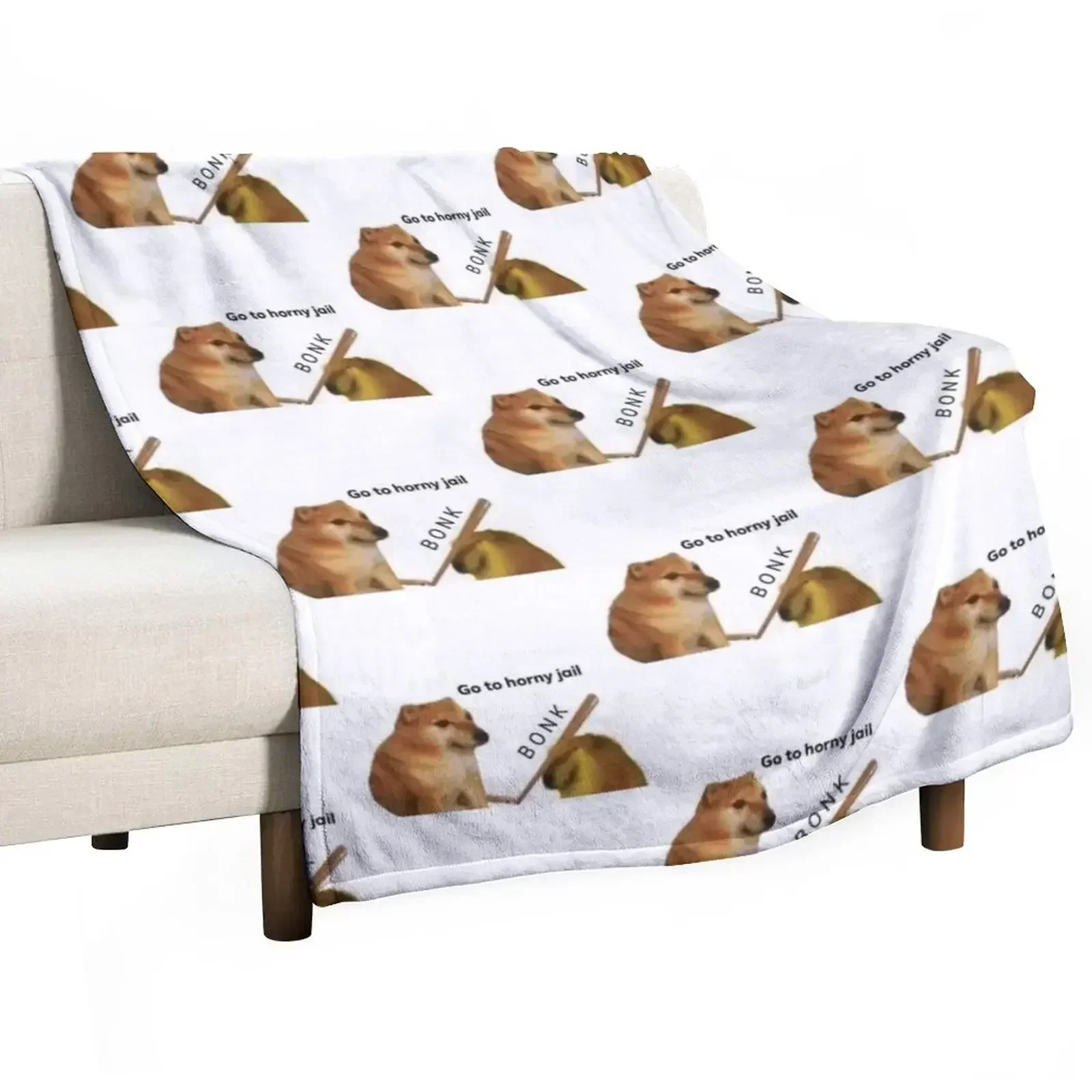 New Go to horny jail bonk meme Throw Blanket For Sofa Thin blankets and throws Blankets