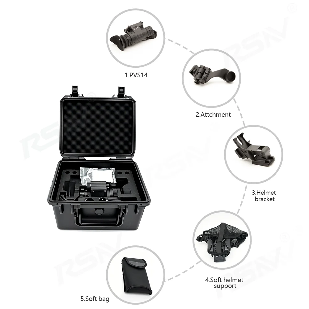RSNV Night Vision Gen 3 Green Phosphor FOM2000+ Image Intensifier Tube PVS14 Night Vision Monocular