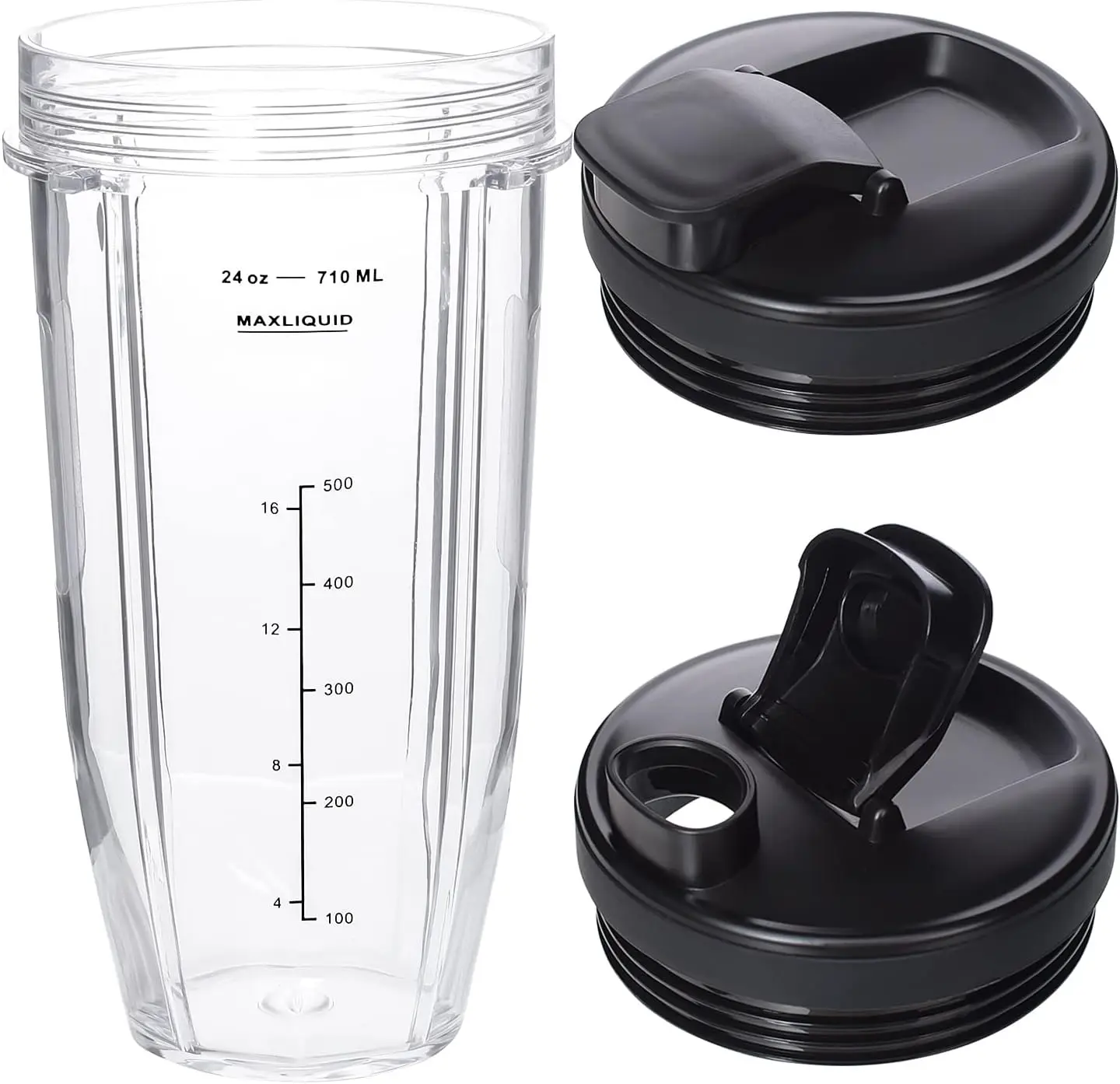 Reemplazo de taza de licuadora de 32OZ con 2 tapas para licuadora Ninja Auto IQ BL450 BL480 BL642 BL680 BN801 SS101 SS151