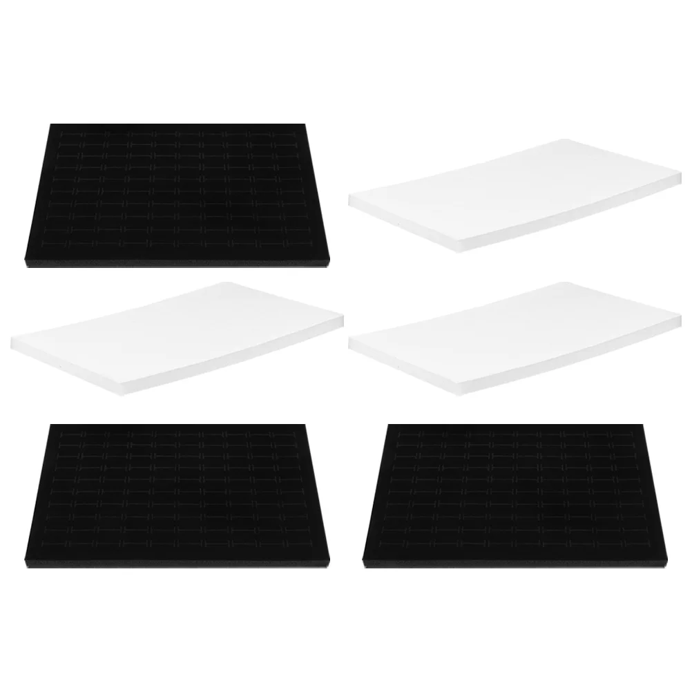 

6 Pcs Jewelry Box Pad Large Inserts Tray Studs Display Tabletop Brooch Organizer Ring Sponge Holder