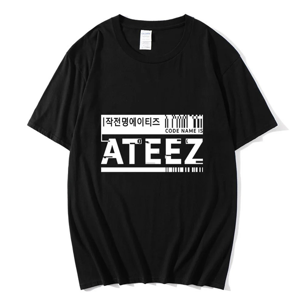 Kpop ATEEZ T-shirt Fashion Casual Cotton Crew-neck Hongjoong Yunho Mingi Jongho Top Summer Fashion Casual Style Short-Sleeved