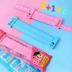 Pink/Blue Math Decomposition Ruler Portable Within 20 Subtraction Ruler Plastic Teaching Demonstration Addition Ruler