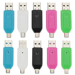 500pcs 2 1 USB OTG 카드 판독기에 대 한 유니버설 마이크로 Usb TF SD 카드 판독기 어댑터 PC 전화 컴퓨터에 대 한