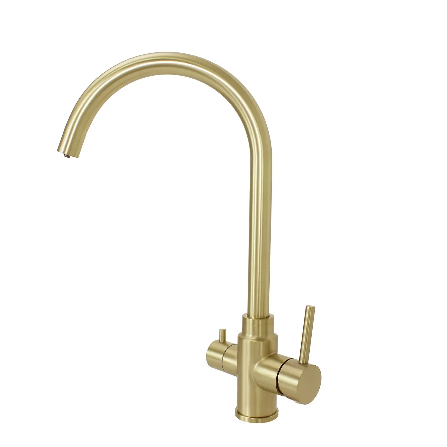 

Wholesale Lead Free Stainless Steel 3 Way Filter Water Tap Brass Kitchen Faucet Brushed Gold Filter Tap