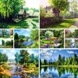 Landscape Spring Tree Coloring By Numbers Painting Kit Acrylic Paints 40*50 Picture By Numbers Photo Loft Wall Picture For Kids