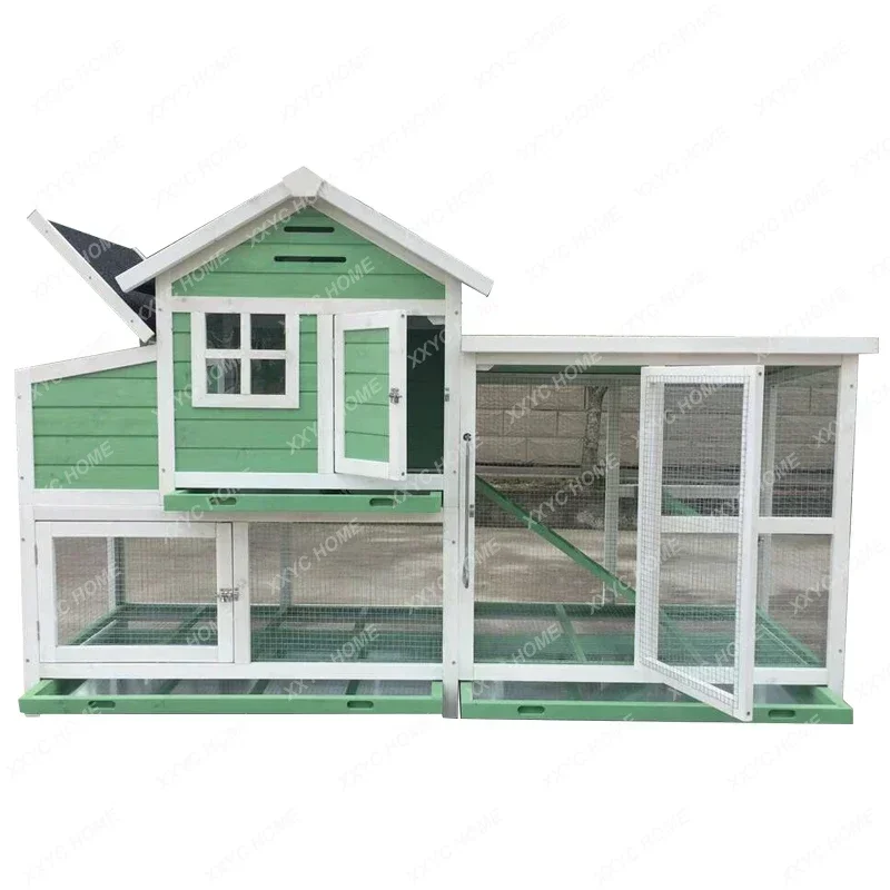 Outdoor chicken cage household chicken coop chicken coop pigeon cage breeding wooden cat house kennel rabbit cage