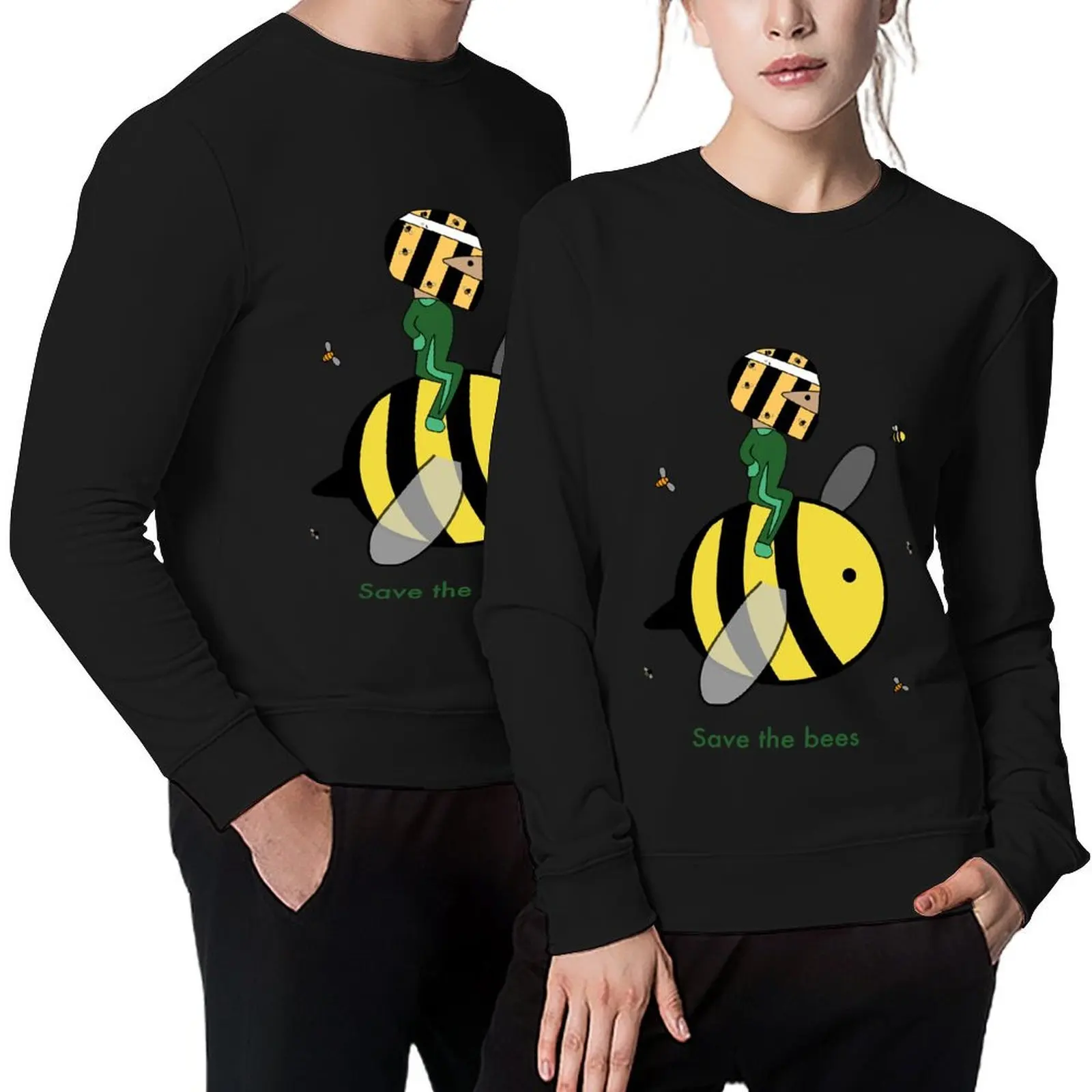 

Save the Bees - F1 driver cartoon - DoodleAndDrive Pullover korean clothes graphic t shirts men men clothing oversize sweatshirt