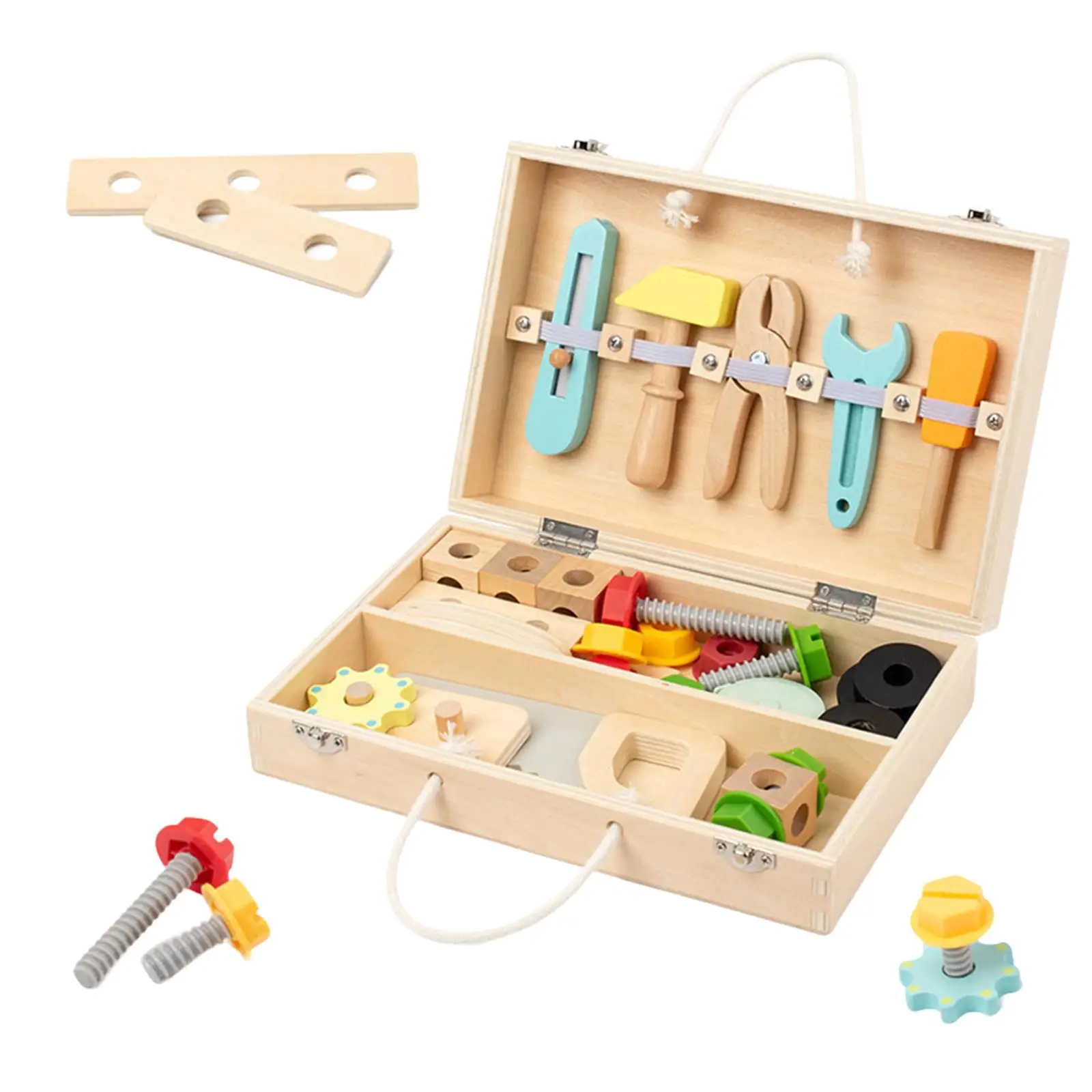 Wooden Kids Tool Set Construction Set Toys Role Play Nuts and Bolts Set for Toddlers Kids Children Girls Boys Birthday Gifts