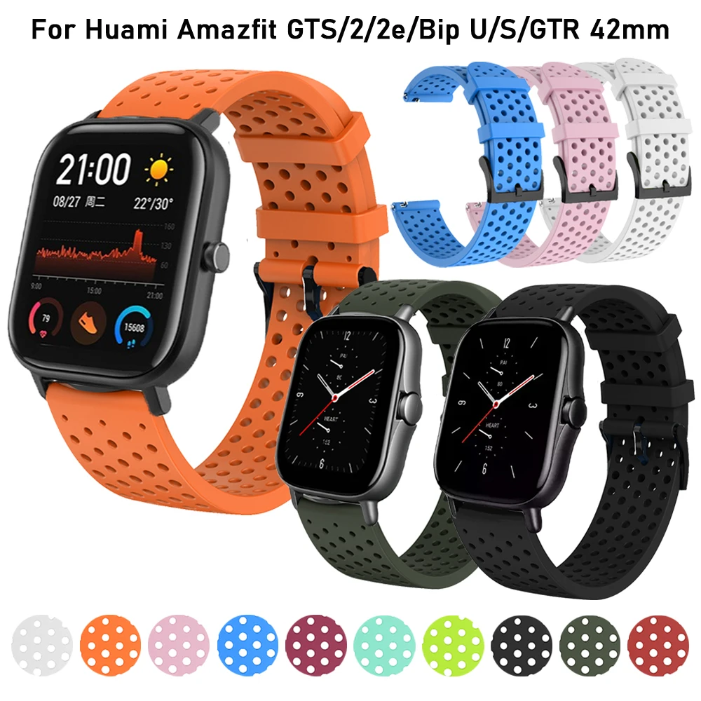 

Silicone Bracelet Watch Band For Huami Amazfit GTS/2/2e/GTS2 Mini/Bip Sports Straps Watchband For Amazfit GTR 42mm Wrist Correa