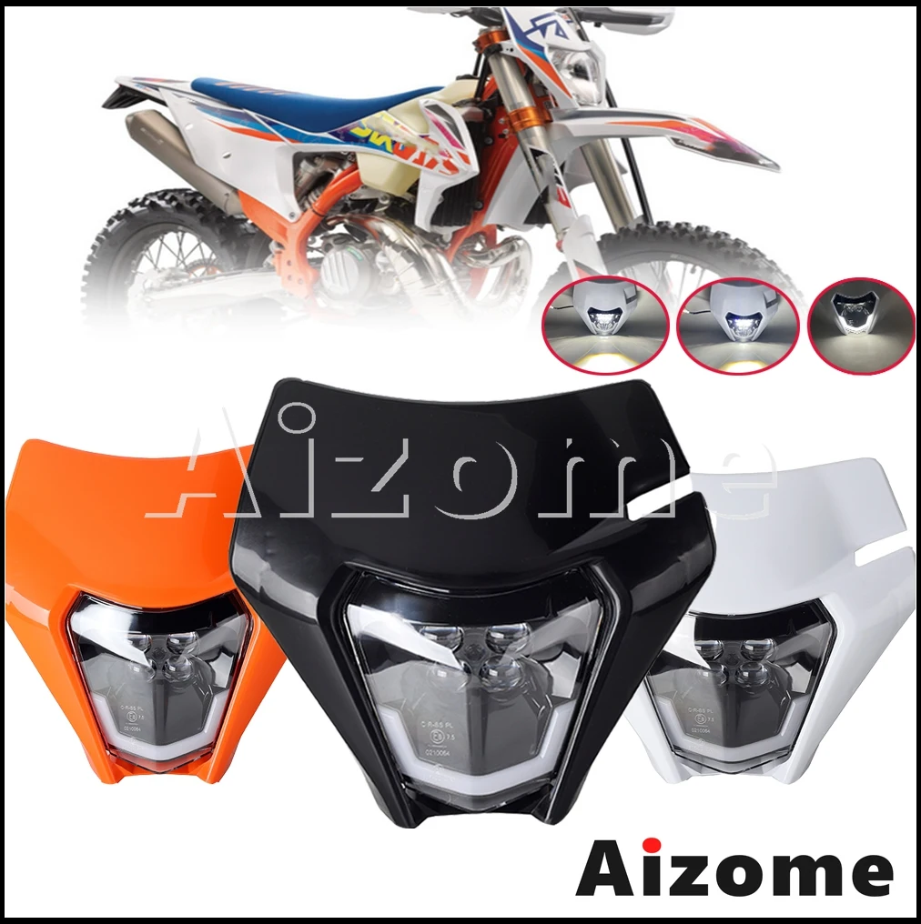 

E8 E-Mark Front Headlamp High/Low Beam Lamps Dual sport Mororcycles Dirt Bikes For 300 EXC AU Factory Edition EU Six Days EU US