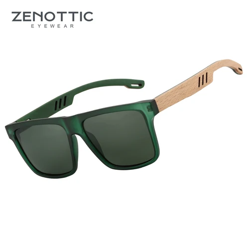Gafas de sol ZENOTTIC de madera de nogal con lentes polarizadas oscuras para hombres y mujeres |   Protección contra rayos UVA/UVB