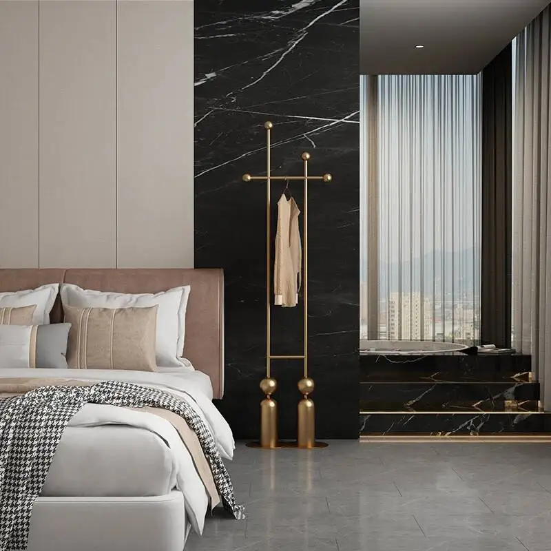 Perchero para Ropa de dormitorio, Perchero estético portátil de Metal dorado, ahorro de lugar, Burro Ropa Perchero, accesorios para el hogar