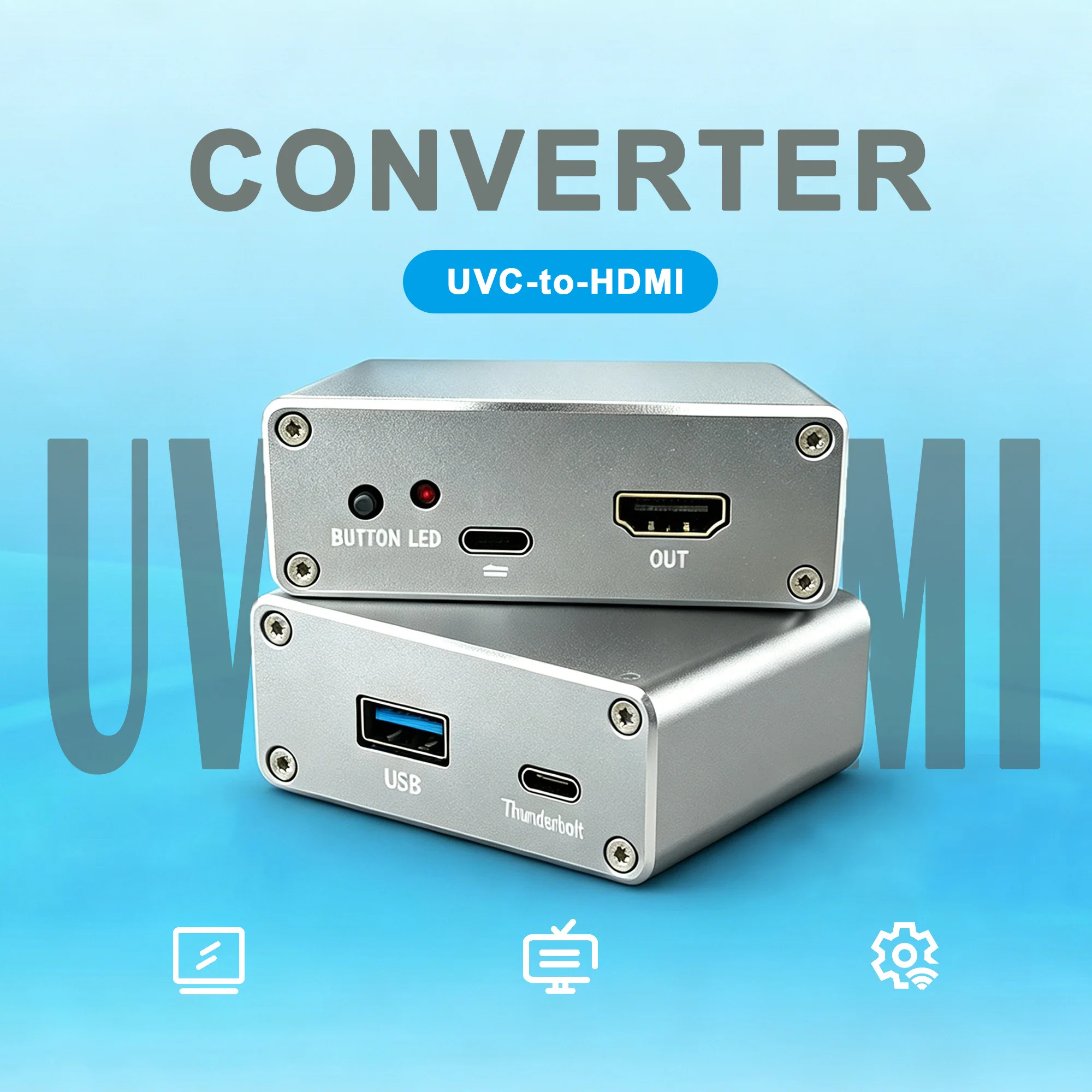 UVC to HD Converter Converts UVC-protocol camera signals to HD Suitable for monitors, TVs, HD capture cards, and other devices