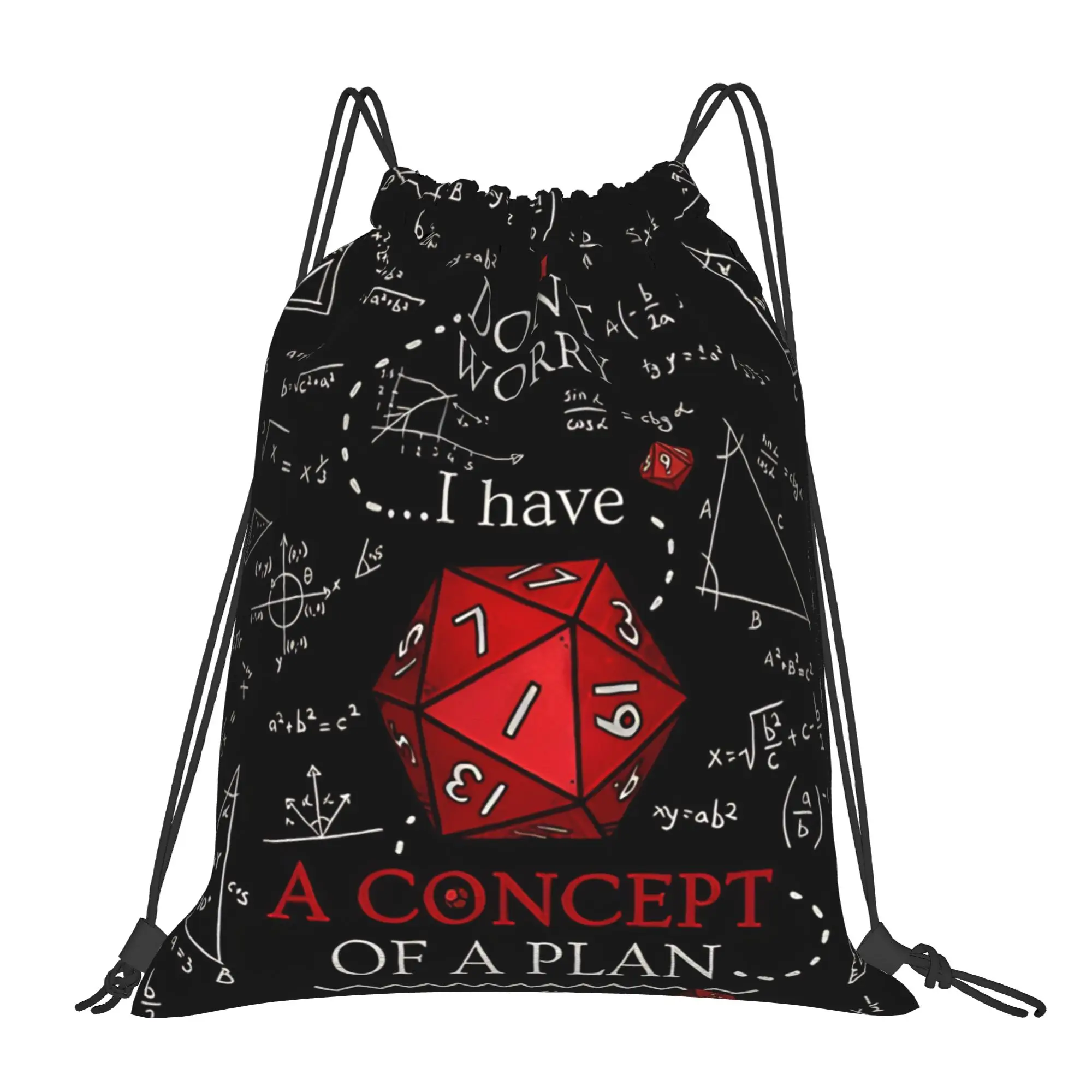 DND I have a plan Portable Sports Riding Gym Drawstring Storage Sporty Backpacks