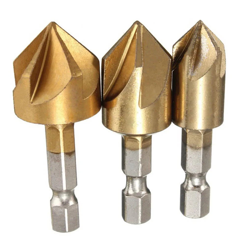 Countersink Drill Bit 5 Flute 90-Degree Countersink Drill Bits Wood Chamfering Cutter Chamfer For Wood Chamfering Tools 6-19mm