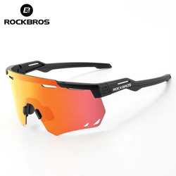ROCKBROS Ultra-light Cycling Sunglasses Photochromic Polarized Large Frame Cycling Glasses HD Lens UV Protection Bicycle Goggles