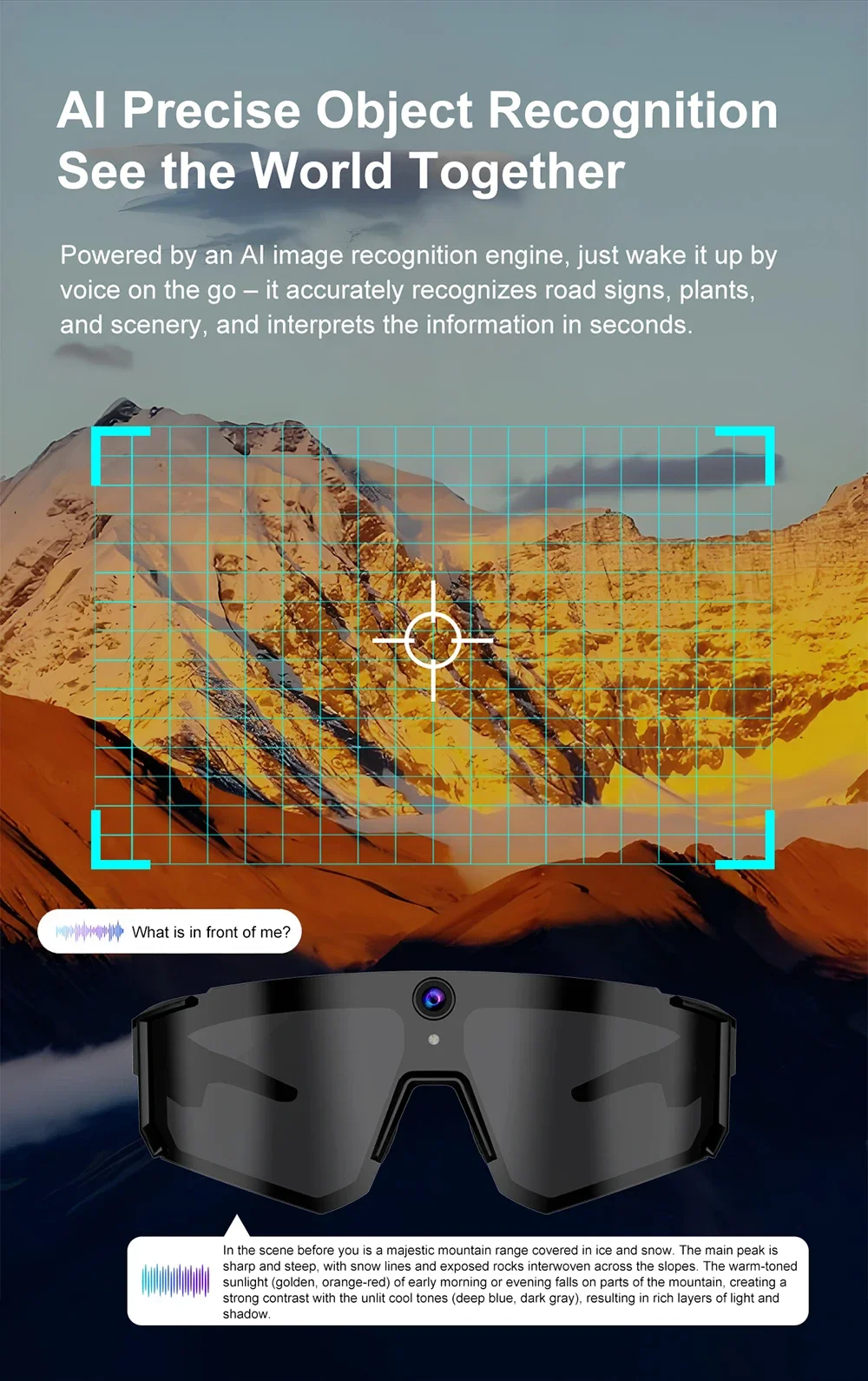 Oneplus AI Smart-Brille 1600W 8K HD Anti-Shake-Kamera Fahrrad-Foto- & Video-Sportsonnenbrille Dual-Mikrofon 32GB Winddichte Schutzbrille 2026 – Detail 7
