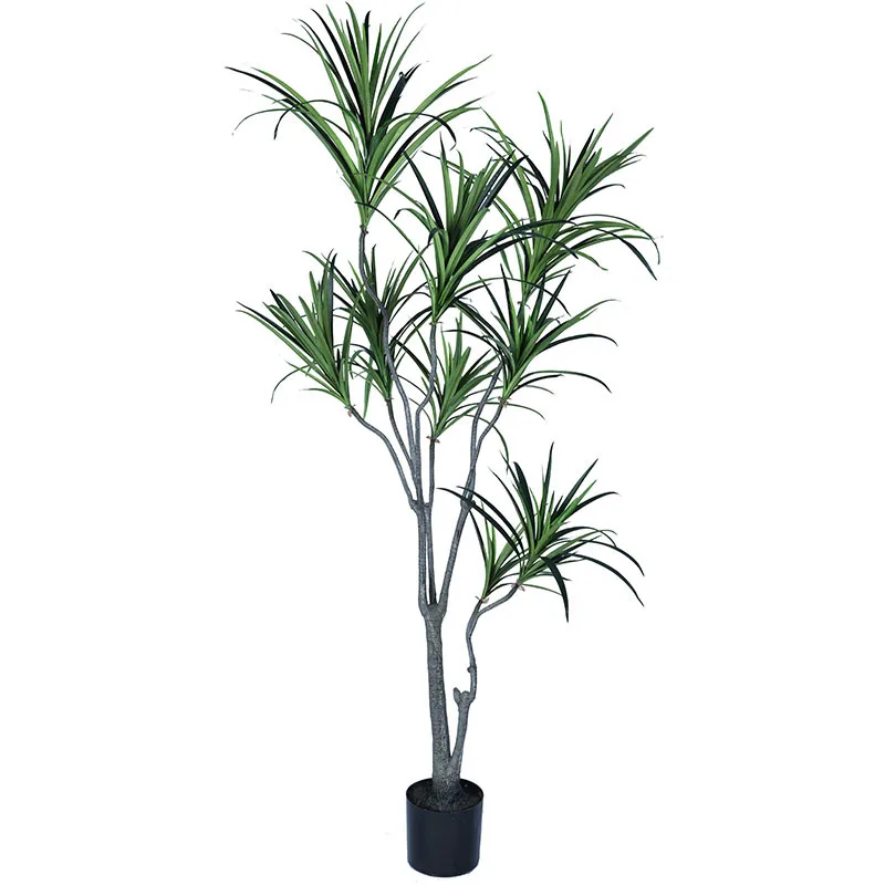 

130/160/180cm Artificial Dracaena Palm Tree Fake Cycas Plant Bonsai Tall Faux Tropical Green Plants Potted Bendable branch