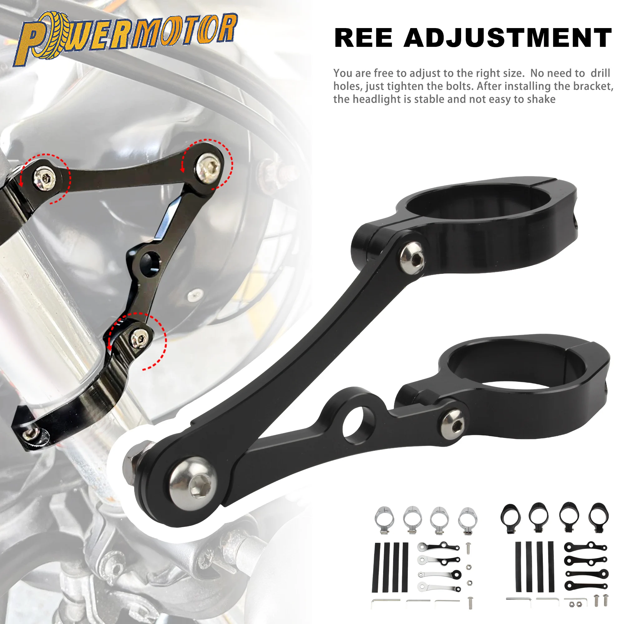 

39mm to 41mm Motorcycle Headlight Bracket Fork Tube Mount Clamp CNC Aluminum Accessories For Harley Cafe Racer Yamaha Suzuki
