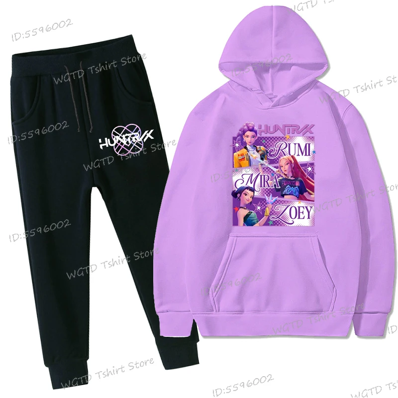 

Hot Movie Print Cartoon Girl Boy Tracksuits Autumn Clothing Loose Fashion Kids Hoodie Set Kids New Anime 2pcs Sets Outfits