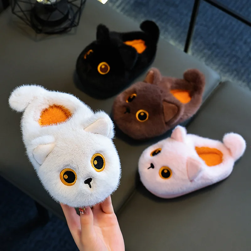 Lightweight Children's Cotton Slippers Winter 2027 New Memory Foam Cartoon Cute Boys Girls Anti Slip Warm Indoor Home Shoes