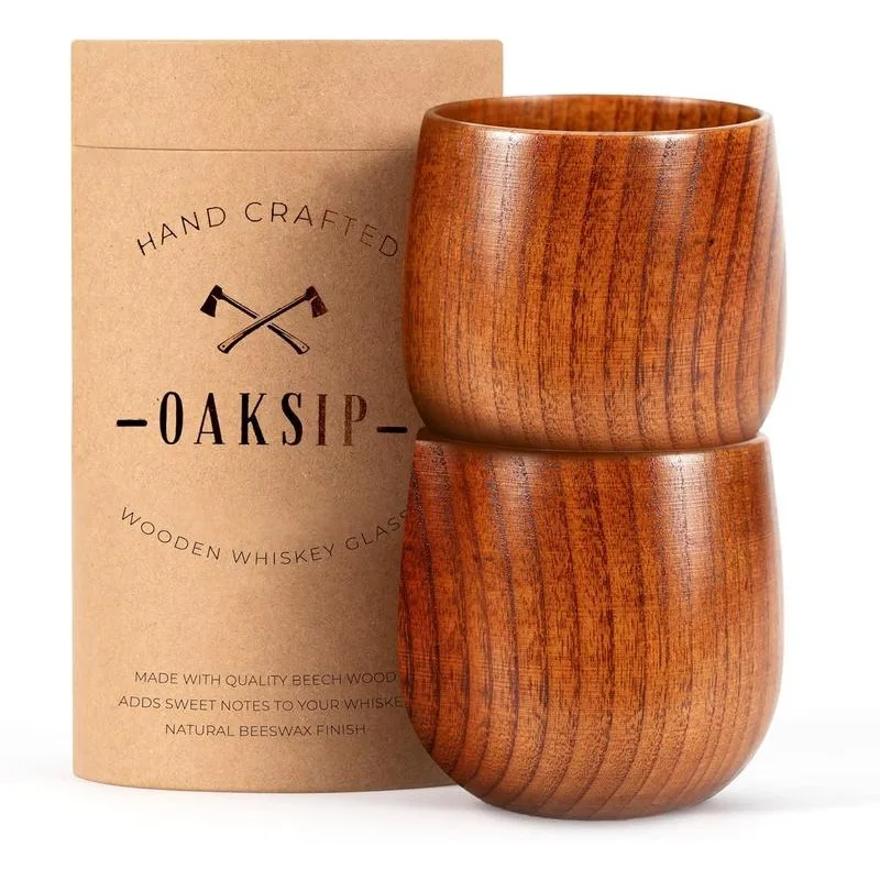 

Oaksip — деревянная стаканная чашка для питья виски и бурбона, подарки бурбона для мужчин, старомодное деревянное стекло без заряда