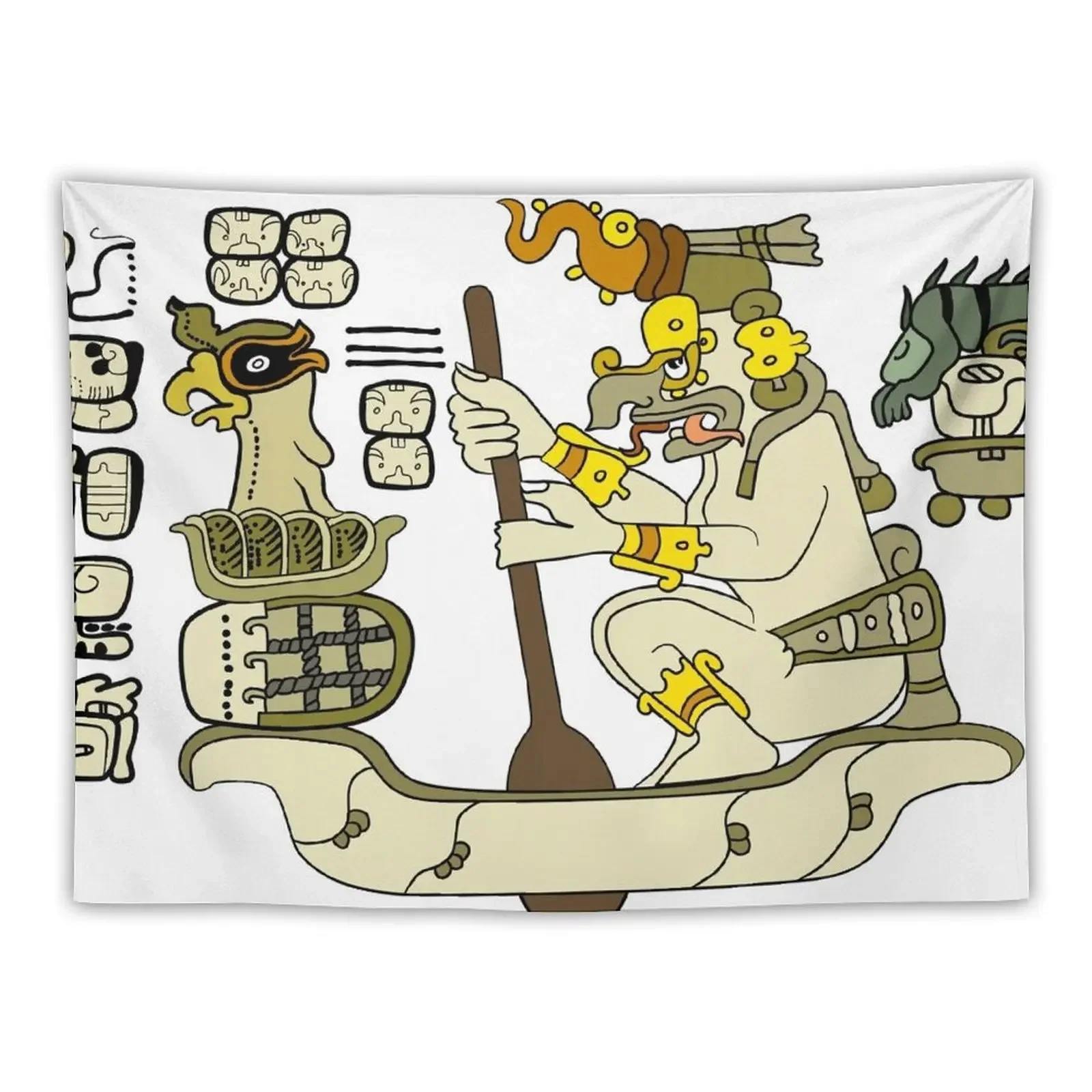 Chaak - Mayan god of rain Tapestry Wall Art Room Decorations Aesthetic Tapestry