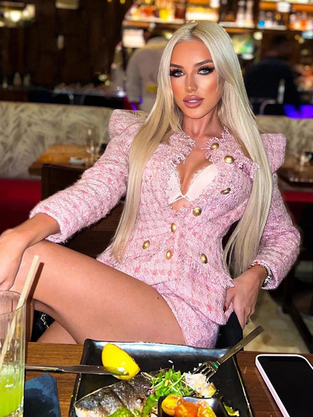 Elegant White Tweed Women Set Single-breasted Fringed Jacket & High Waist Shorts Suit Fashion Celebrity Party Sets 2023 Fall New