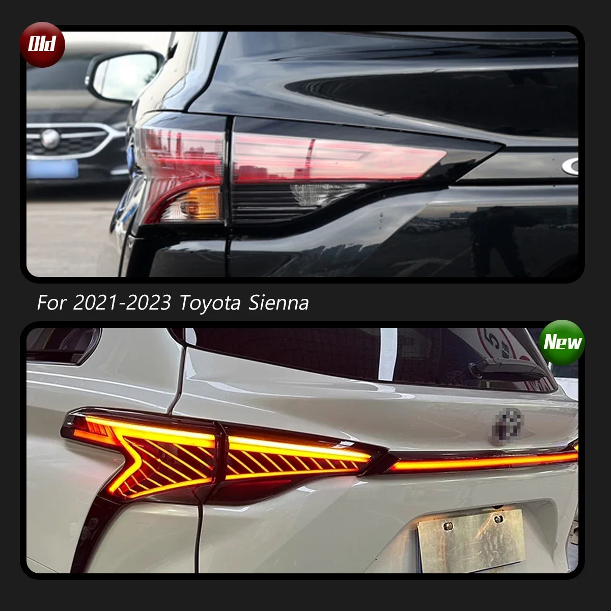 

Car For Toyota Sienna Taillight 2021-2023 Modified to New DRL Dynamic Turn Signal LED Taillight Auto Accessories