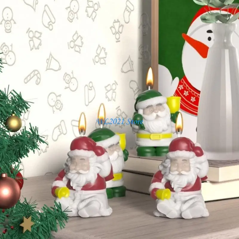 

G5GC Christmas Santa Silicone Mold Festive Decorations Plaster Resin Mold Scenteds Mold DIY Craft