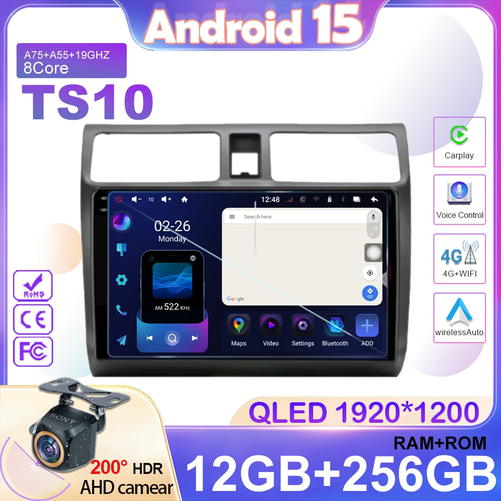 

Android 15 Car Radio For Suzuki Swift 2003 - 2006 2007 2008 2009 2010 Multimedia Player Stereo Carplay AUTO Head Unit WIFI 4G BT