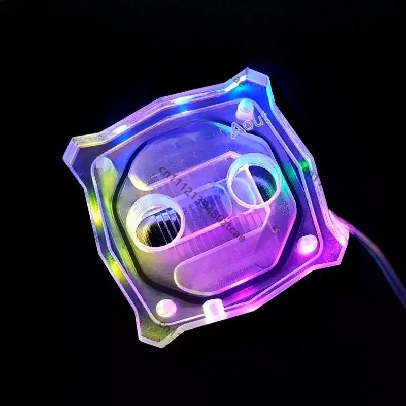 Transparent RGB Micro‑Jet‑Channel CPU Water Block For PC Liquid Cooling DIY Mod Accessory