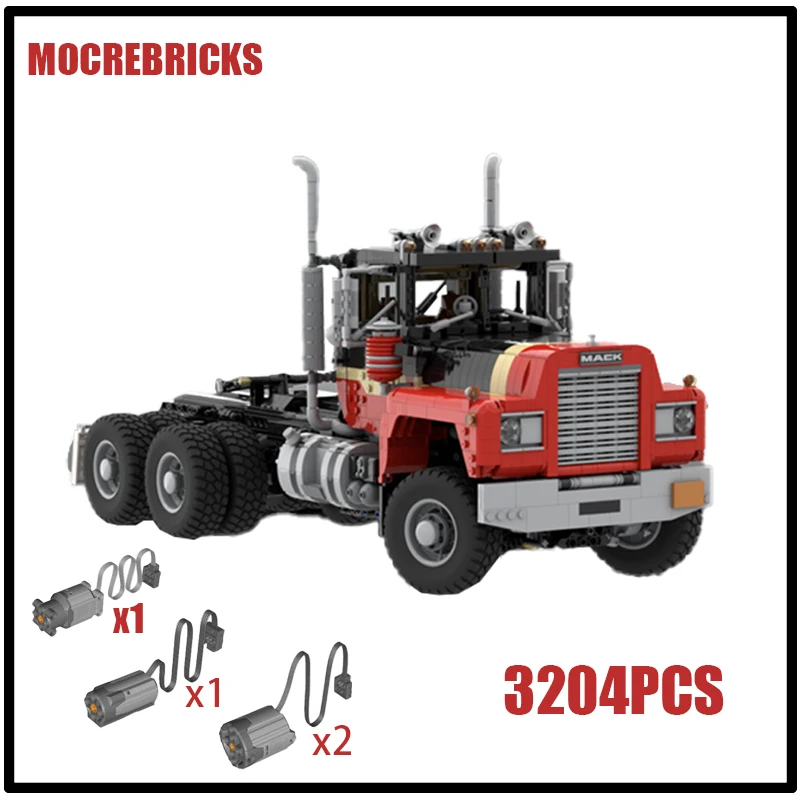 MOC-201524 Engineering Vehicle Series 6x6 1:13 Heavy Truck With Motor Building Blocks Model Bricks Toys Children's Puzzle Gifts