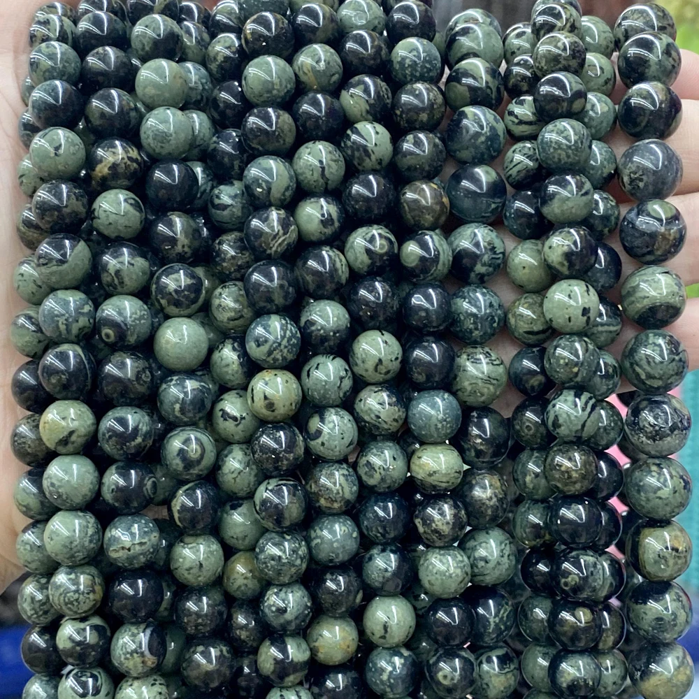 4-12mm Natural Rhyolite Jasper Stone Beads Round Loose Beads for Jewelry Making DIY Bracelet Necklace Handmade Accessories 15‘’