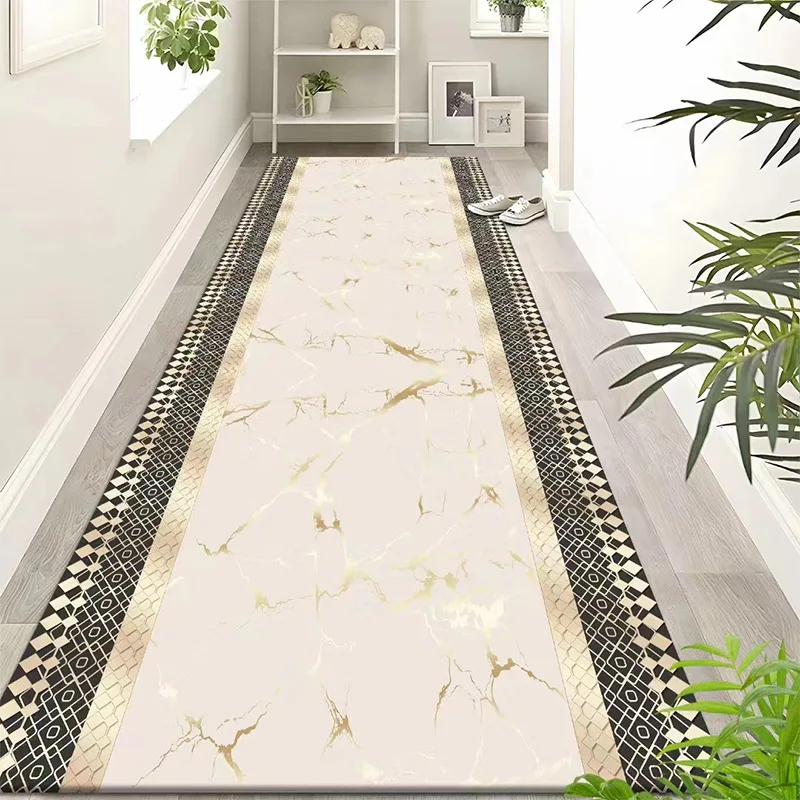 Classical Corridor Carpets Hallway Decor Chinese Style Long Runner for Aisle Passageway Decoration Home Red Carpet Washable Mats