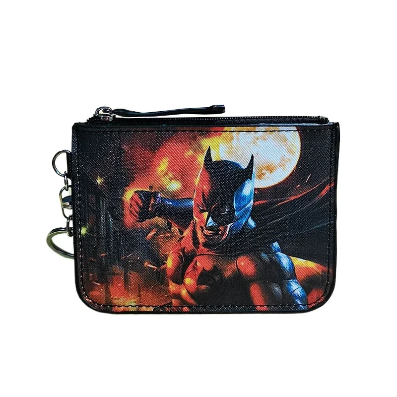 Justice League Anime Figure Bat-man Bru-ce Wayne Coin Purse Portable Card Case Coin Key Storage Bag Clutch Small Gifts