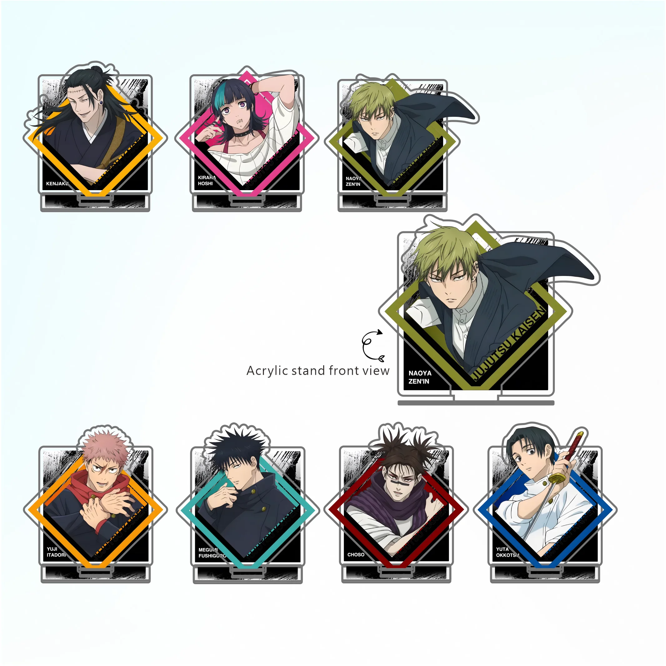 Anime Jujutsu Kaisen！ 10CM High Transparency Acrylic Stand-Double Insert, desktop decoration gift, keychain