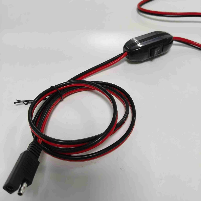 12AWG SAE بطارية التمساح كليب الأسلاك تسخير (8FT/2.5M) - 12V 2-Pin قطع الاتصال السريع وتشغيل/إيقاف التبديل #4