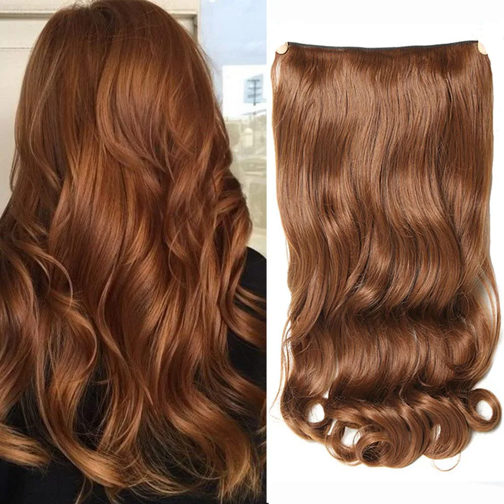 SAMBRAID Clip in Hair Extensions 24inch Long Wavy Hair Extensions Natural Thick Curly Wavy Synthetic Hair pieces for Women Girls