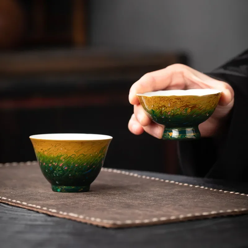 Handmade Chinese Lacquer Tea Cup Retro Snail Pattern Master Cup Large Capacity Personal Teacup Traditional Craftsmanship