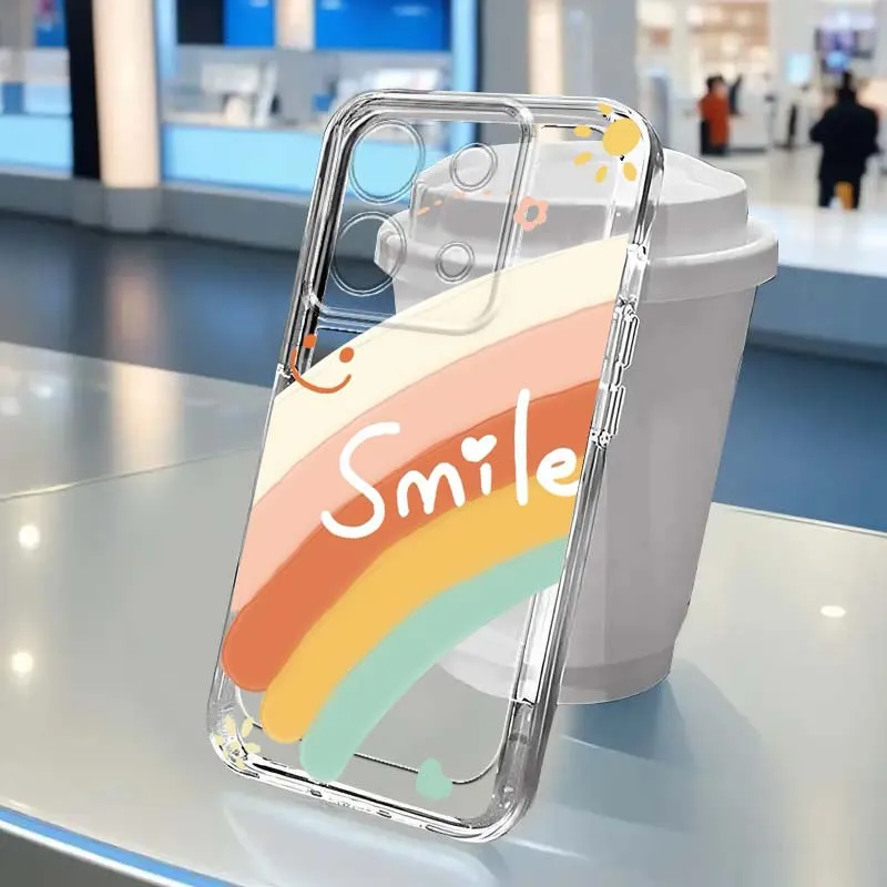 

Luxury Colorful Rainbow Bear For Xiaomi Redmi Note 15 14 13 12R 12 11E 9 9T 8 8T Pro Plus 5G Transparent Soft Phone Case